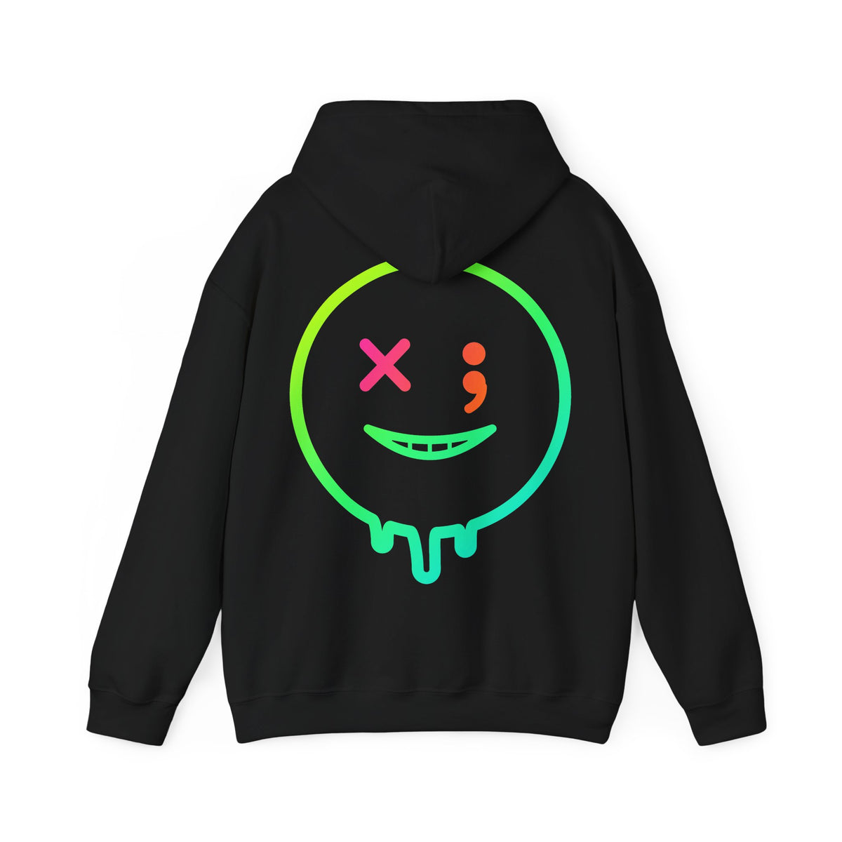 Fuck Suicide Awareness Hoodie with Colorful Smiley Back Design