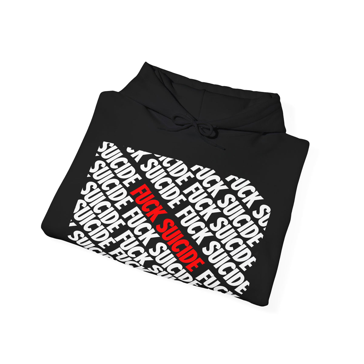 Fuck Suicide Awareness Hoodie with Colorful Smiley Back Design